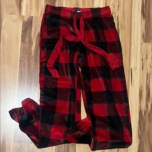 Red and Black Plaid Pajama Pants